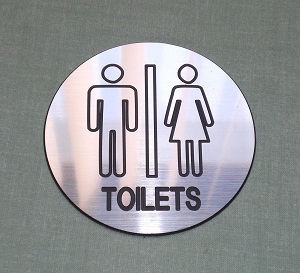 Circular Toilets Door Sign -    FREE Postage